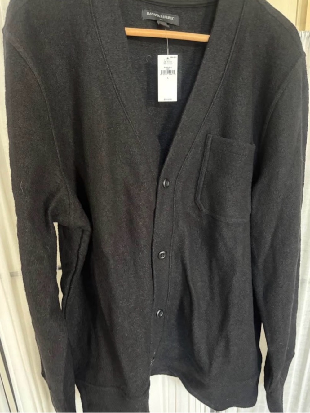 Banana Republic Men's Dark Gray V-Neck Button Cardigan